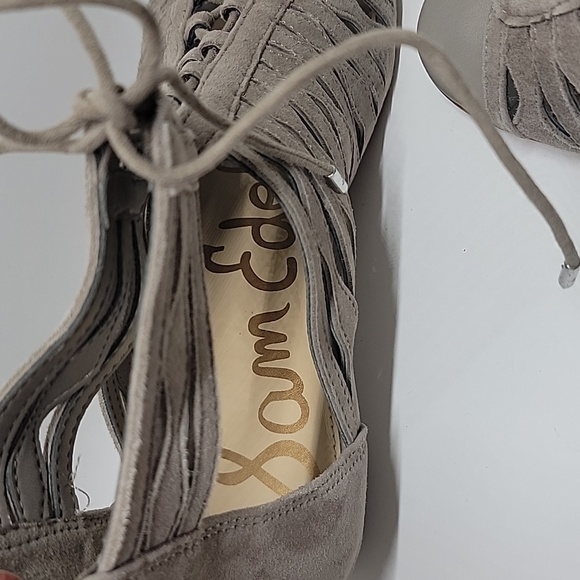 Sam Edelman Gladiator Style Tan Taupe Suede Leather Ankle Sandals 9.5 - Picture 11 of 15